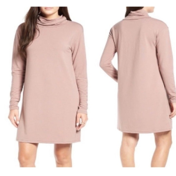 bp Dresses & Skirts - BP. Turtleneck A-Line Dress in Tan Antle